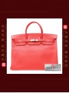 HERMES BIRKIN 40 (Pre-owned) - Bougainvillier, Clemence leather, Phw